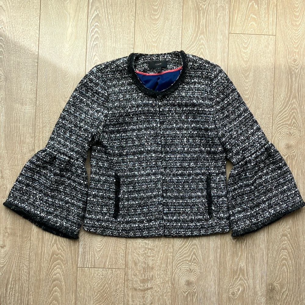 J.Crew Tweed Sequined Lady Day Jacket